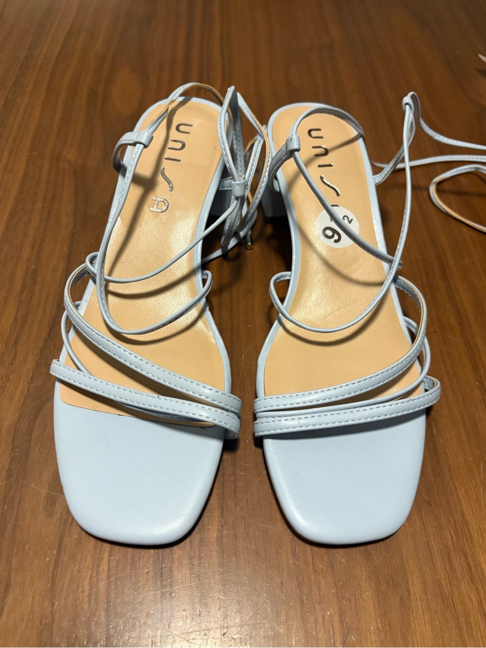 Unisa Powder Blue Strappy Lace-Up Heeled Sandals